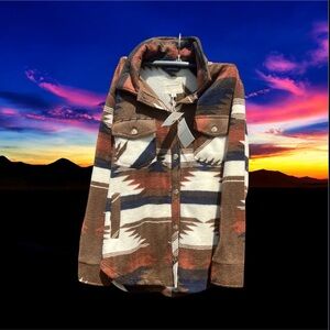 Thread & Supply Western Southwest Texas Cowgirl Rodeo Multi Shirt Jacket Shacket